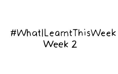 what i learnt this week WEEK 2